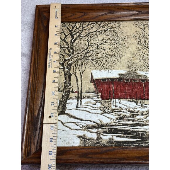 VTG Kay Dee 100% Pure Linen Handprint Hope Valley RN15424 Framed Wall Art 16" - Picture 8 of 9